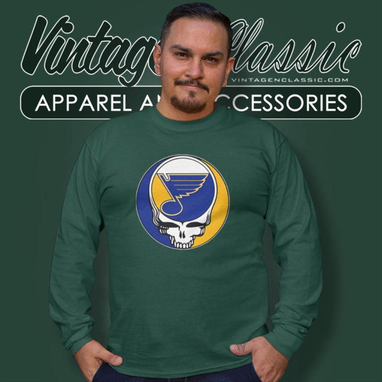 St Louis Blues Hockey Grateful Dead Steal Your Face Long Sleeve Tee St Louis Blues Hockey Grateful Dead Steal Your Face Long Sleeve Tee
