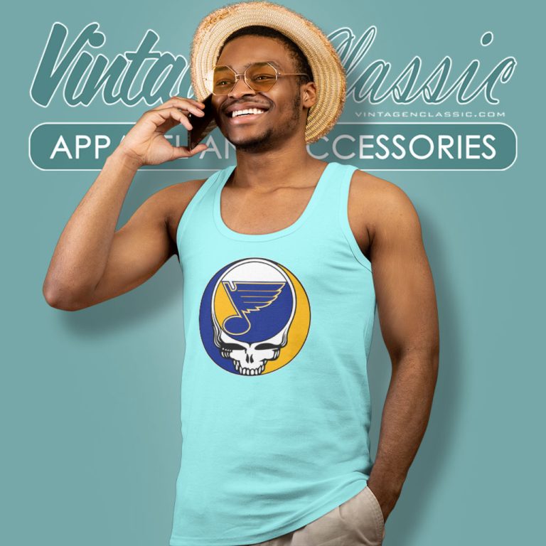 St Louis Blues Hockey Grateful Dead Steal Your Face Tank Top Racerback St Louis Blues Hockey Grateful Dead Steal Your Face Tank Top Racerback