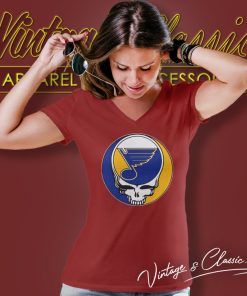 St Louis Blues Hockey Grateful Dead Steal Your Face V Neck TShirt