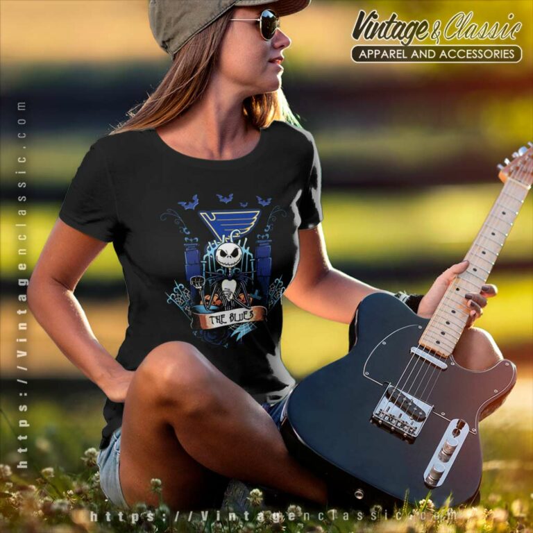 St Louis Blues Jack Skellington Halloween Women TShirt St Louis Blues Jack Skellington Halloween Women TShirt
