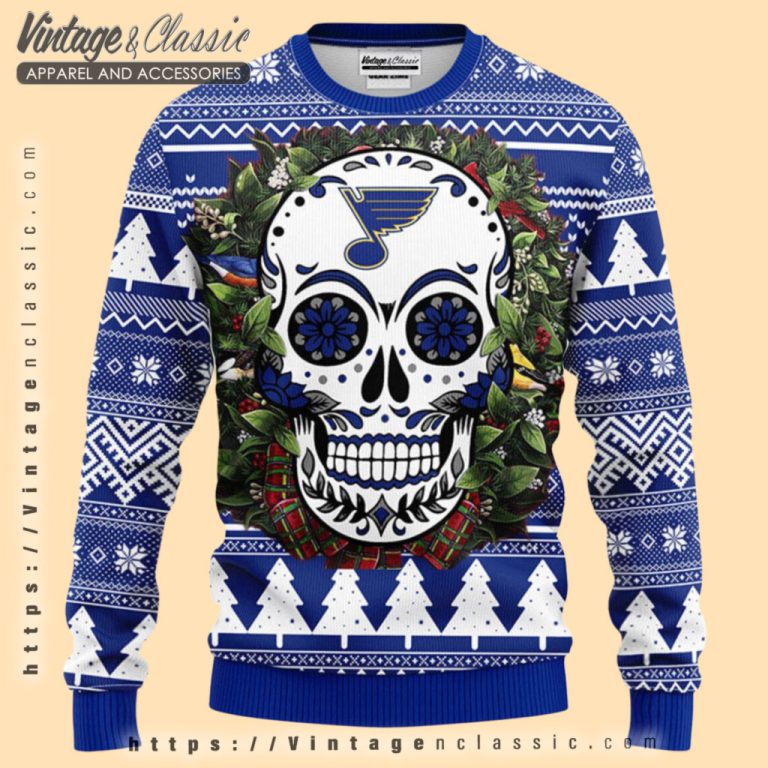 St Louis Blues Skull Ugly Christmas Sweater Ugly Christmas Sweater St Louis Blues Skull Ugly Christmas Sweater Ugly Christmas Sweater