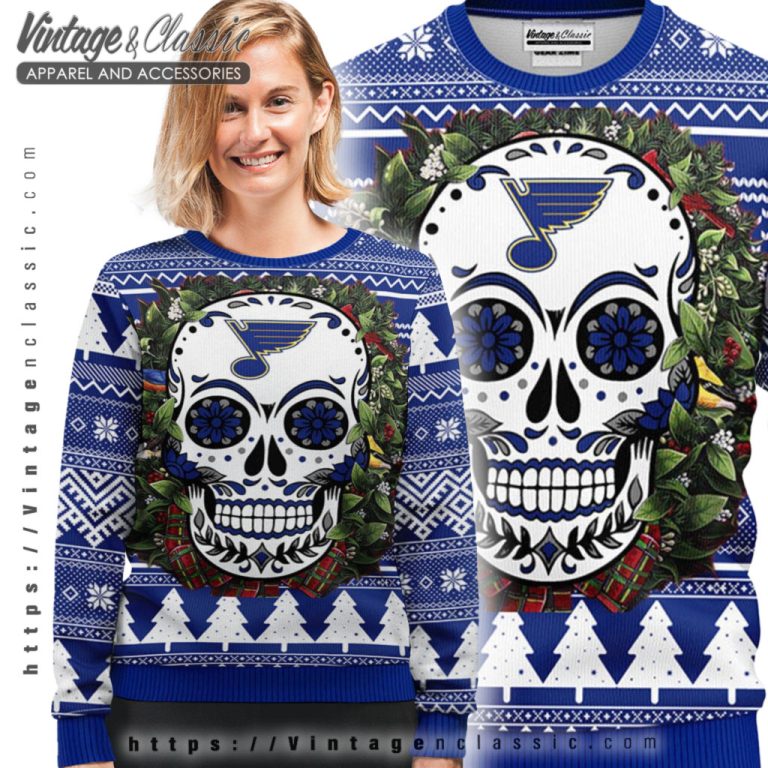 St Louis Blues Skull Ugly Christmas Sweater Ugly Sweater shirt St Louis Blues Skull Ugly Christmas Sweater Ugly Sweater shirt
