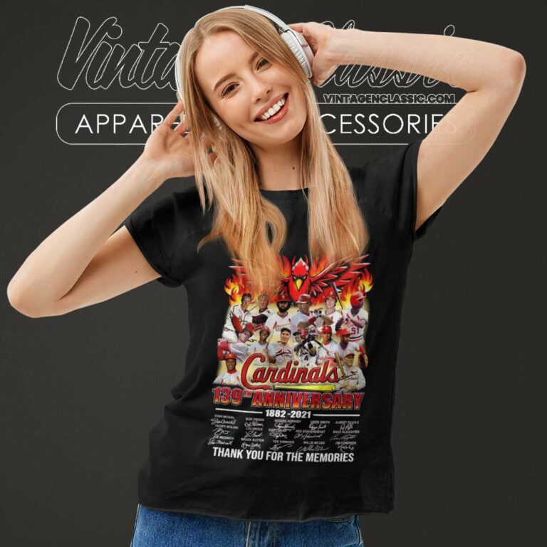 St Louis Cardinals 139th Anniversary Thank You For The Memories Women TShirt St Louis Cardinals 139th Anniversary Thank You For The Memories Women TShirt