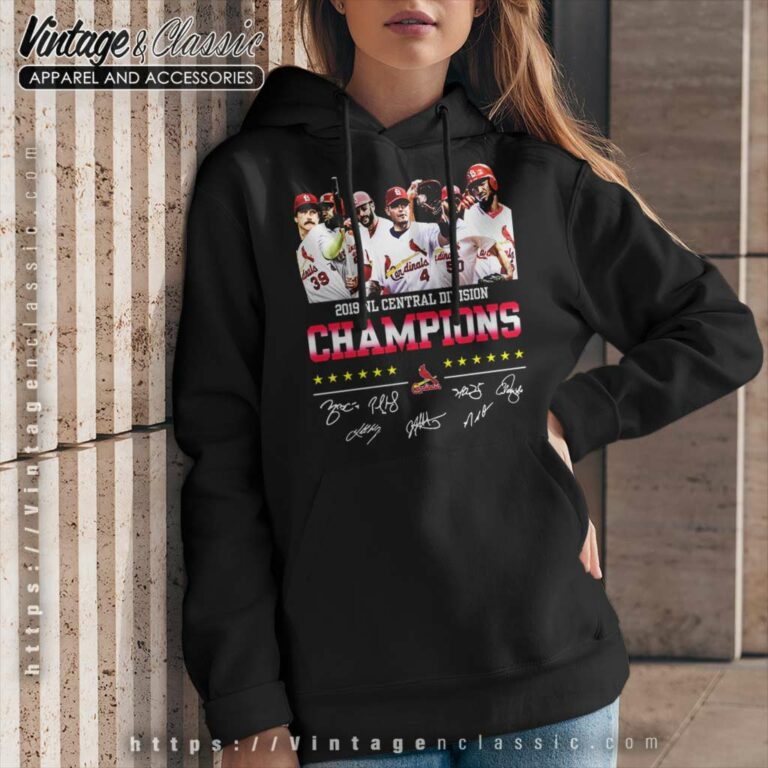 St Louis Cardinals 2019 Nl Central Division Champions Signature Hoodie St Louis Cardinals 2019 Nl Central Division Champions Signature Hoodie