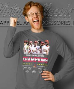 St Louis Cardinals 2019 Nl Central Division Champions Signature Long Sleeve Tee