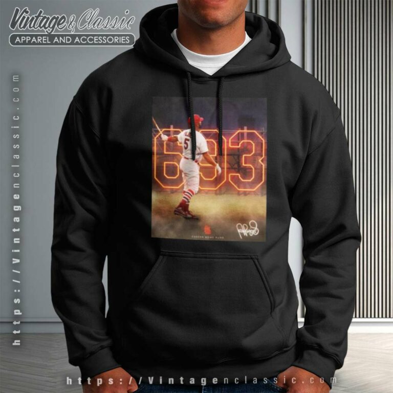 St Louis Cardinals Albert Pujols 695 Career Home Runs Signature Hoodie St Louis Cardinals Albert Pujols 695 Career Home Runs Signature Hoodie