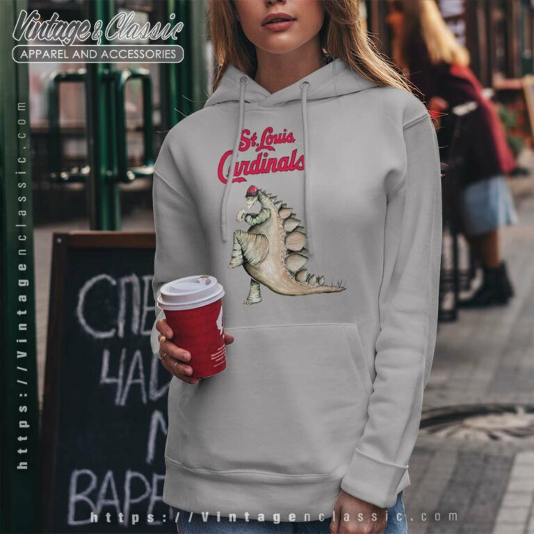 St Louis Cardinals Godzilla Throw A Baseball Hoodie St Louis Cardinals Godzilla Throw A Baseball Hoodie