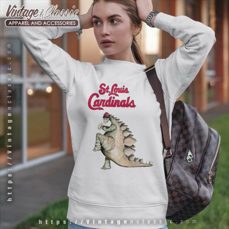 St Louis Cardinals Godzilla Throw A Baseball Sweatshirt St Louis Cardinals Godzilla Throw A Baseball Sweatshirt