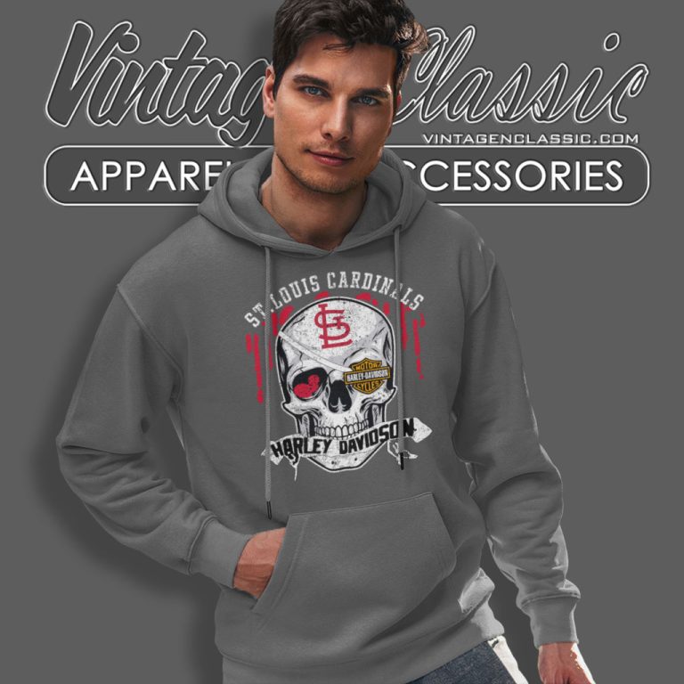 St Louis Cardinals Harley Davidson Skull Hoodie St Louis Cardinals Harley Davidson Skull Hoodie