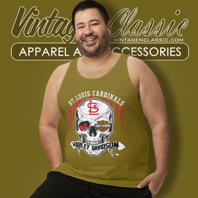 St Louis Cardinals Harley Davidson Skull Tank Top Racerback St Louis Cardinals Harley Davidson Skull Tank Top Racerback