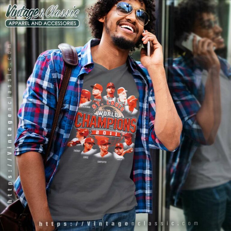 St Louis Cardinals Mlb 2011 World Series Champions Players V Neck TShirt St Louis Cardinals Mlb 2011 World Series Champions Players V Neck TShirt