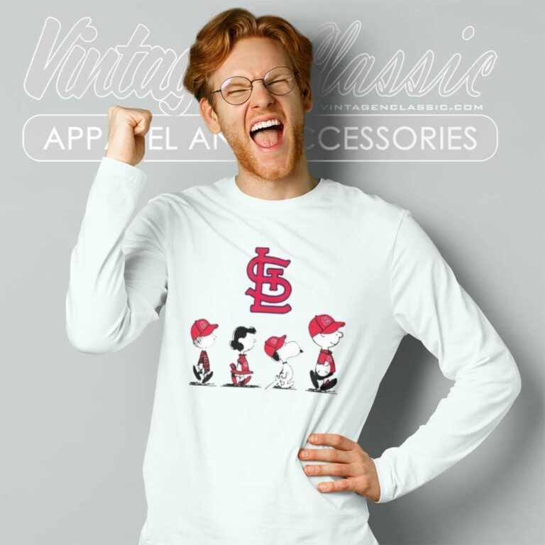 St Louis Cardinals Peanuts Characters Players Long Sleeve Tee St Louis Cardinals Peanuts Characters Players Long Sleeve Tee