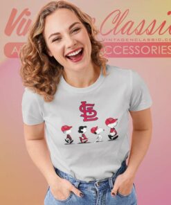 St Louis Cardinals Peanuts Characters Players Women TShirt