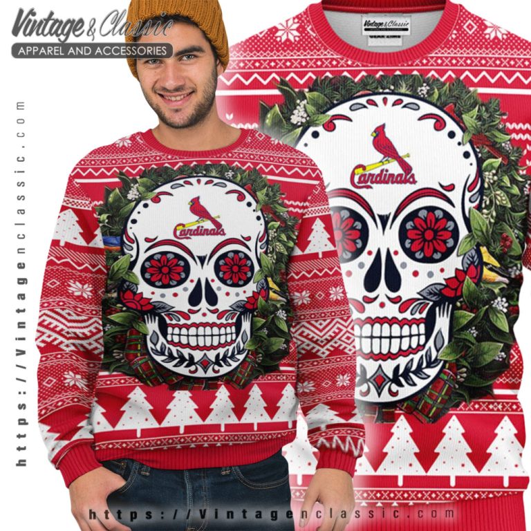St Louis Cardinals Skull Ugly Christmas Sweater Ugly Sweater St Louis Cardinals Skull Ugly Christmas Sweater Ugly Sweater