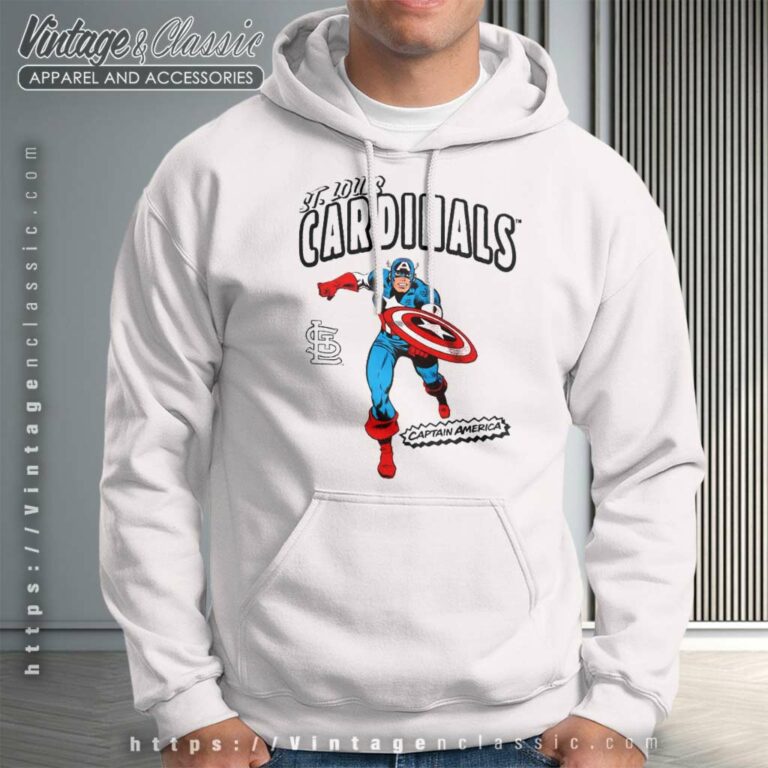 St Louis Cardinals Team Captain America Marvel Hoodie St Louis Cardinals Team Captain America Marvel Hoodie