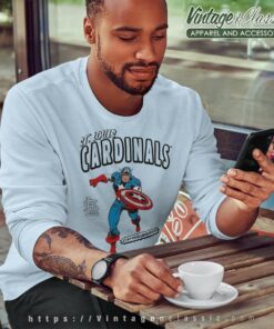 St Louis Cardinals Team Captain America Marvel Sweatshirt