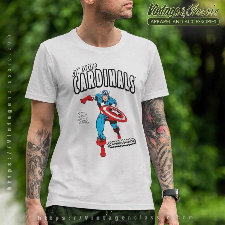 St Louis Cardinals Team Captain America Marvel T Shirt St Louis Cardinals Team Captain America Marvel T Shirt