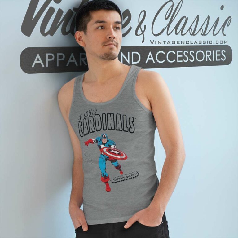 St Louis Cardinals Team Captain America Marvel Tank Top Racerback St Louis Cardinals Team Captain America Marvel Tank Top Racerback