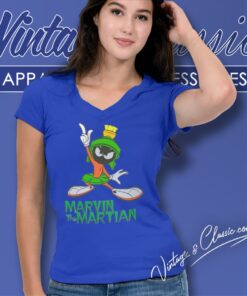 St Paddys Day Marvin The Martian Looney Tunes V Neck TShirt
