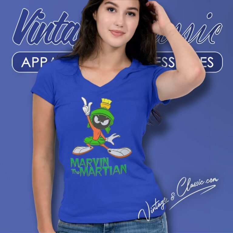 St Paddys Day Marvin The Martian Looney Tunes V Neck TShirt St Paddys Day Marvin The Martian Looney Tunes V Neck TShirt