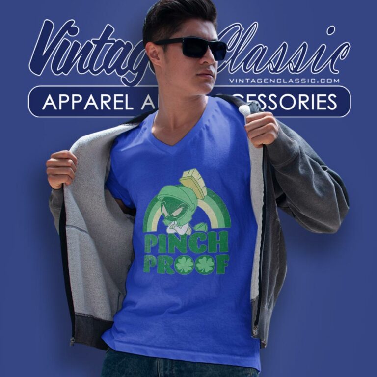 St Patricks Day Marvin The Martian Pinch Proof Looney Tunes V Neck TShirt St Patricks Day Marvin The Martian Pinch Proof Looney Tunes V Neck TShirt