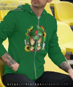 St Patricks Day Nurse Gnome Zip Hoodie