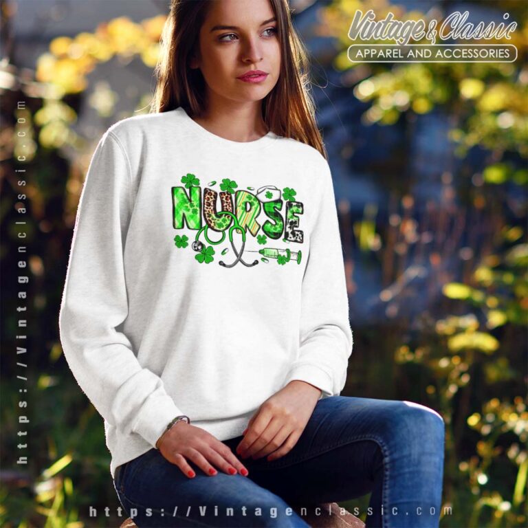 St Patricks Lucky Nurse Stethoscope Sweatshirt St Patricks Lucky Nurse Stethoscope Sweatshirt