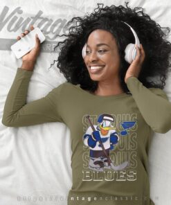 St Louis Blues Donald Duck Hockey Shirt 2 St Louis Blues Donald Duck Hockey Shirt Long Sleeve Tee