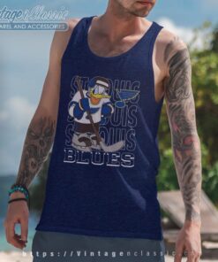 St Louis Blues Donald Duck Hockey Shirt 4 St Louis Blues Donald Duck Hockey Shirt Tank Top Racerback