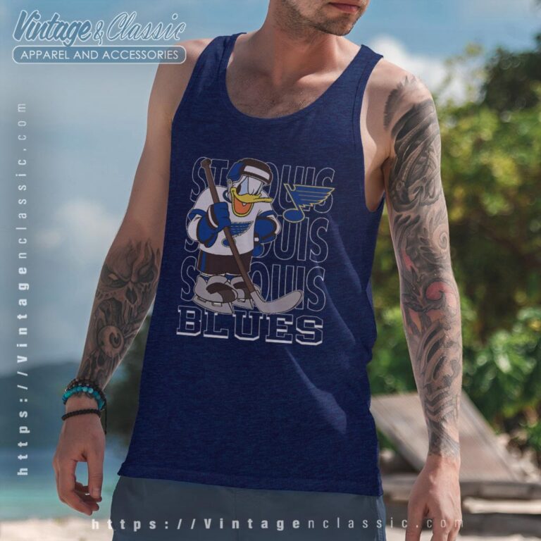 St Louis Blues Donald Duck Hockey Shirt Tank Top Racerback St Louis Blues Donald Duck Hockey Shirt Tank Top Racerback