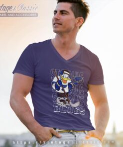 St Louis Blues Donald Duck Hockey Shirt 5 St Louis Blues Donald Duck Hockey Shirt V Neck TShirt