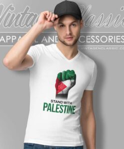 Stand With Palestine Shirt Palestine Strong V Neck TShirt