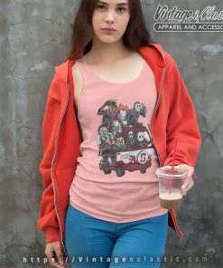 Stanford Cardinal Horror Movies Characters Bus Halloween Tank Top Racerback