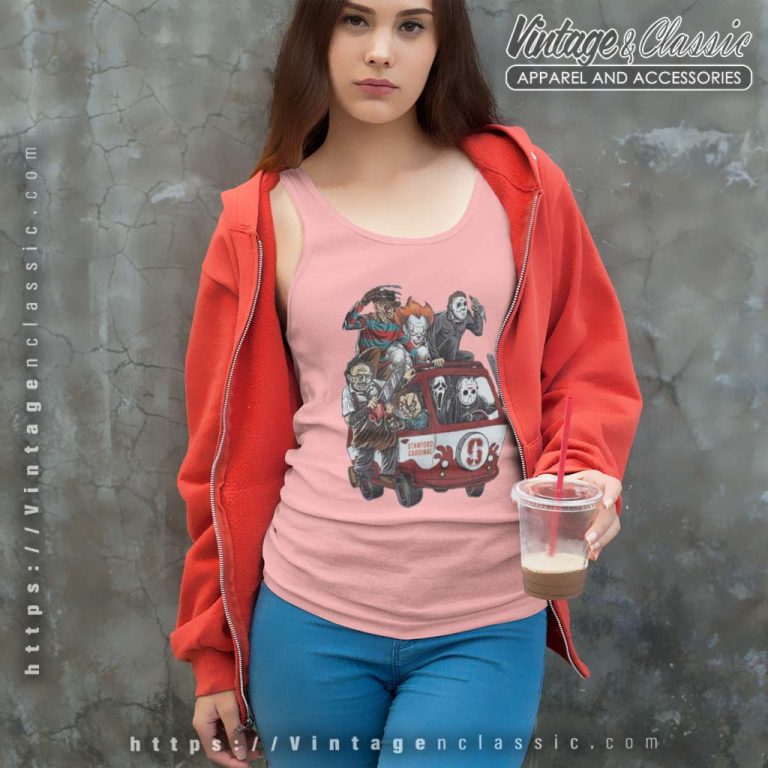 Stanford Cardinal Horror Movies Characters Bus Halloween Tank Top Racerback Stanford Cardinal Horror Movies Characters Bus Halloween Tank Top Racerback