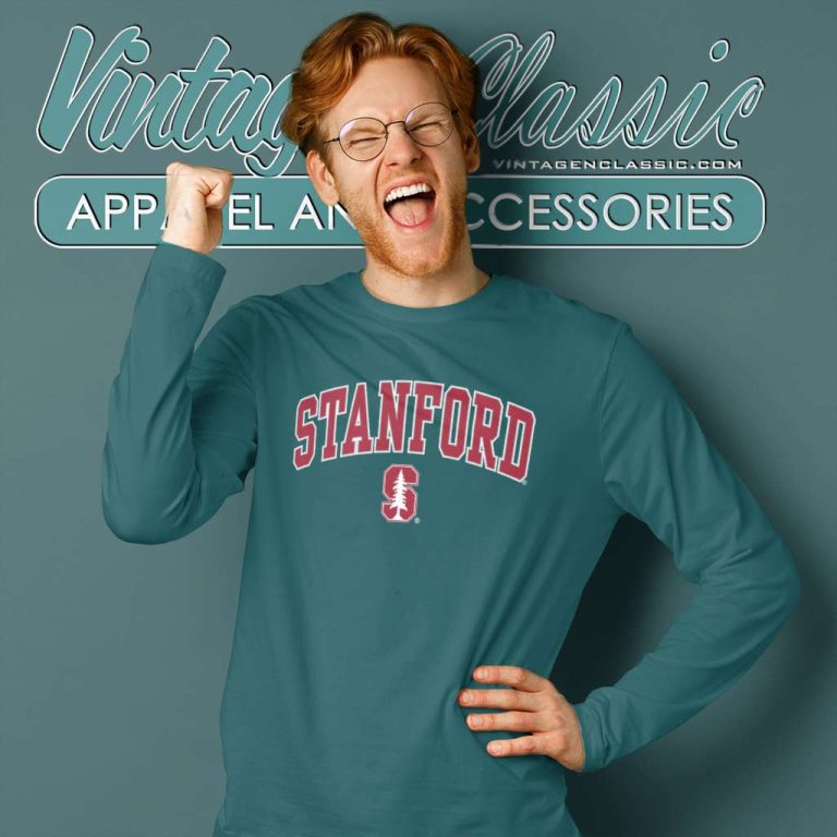 Stanford Cardinal Logo Arch Over Ncaa Football Long Sleeve Tee Stanford Cardinal Logo Arch Over Ncaa Football Long Sleeve Tee
