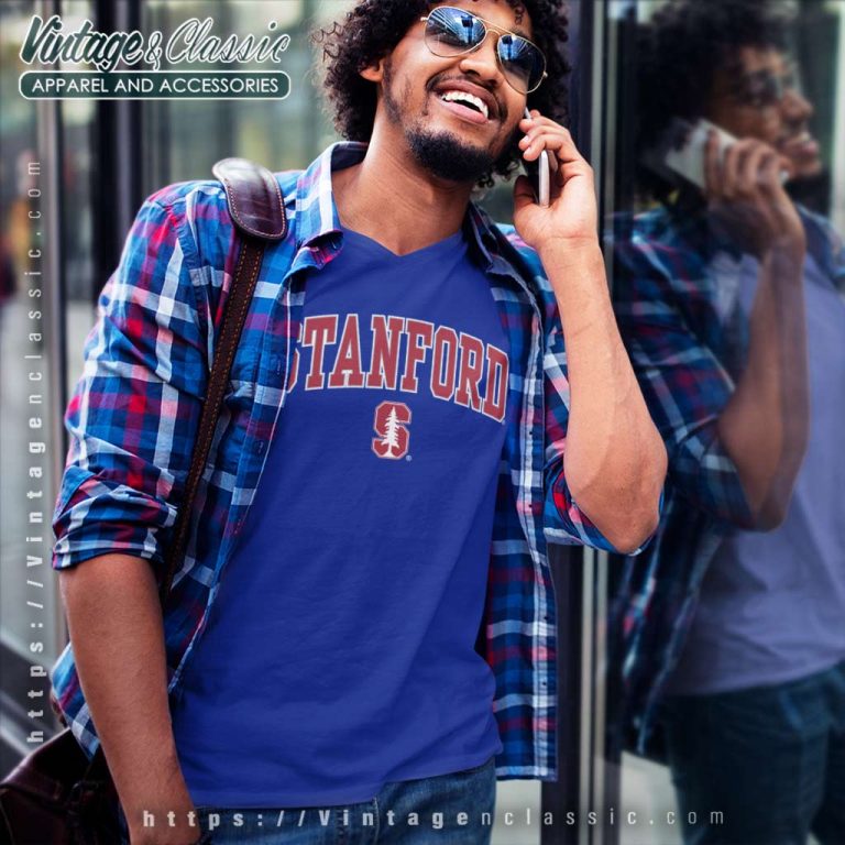 Stanford Cardinal Logo Arch Over Ncaa Football V Neck TShirt Stanford Cardinal Logo Arch Over Ncaa Football V Neck TShirt