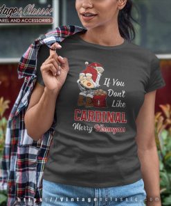 Stanford Cardinal Merry Kissmyass Shirt 2023 Santa Claus If You Don't Like Cardinal Women TShirt