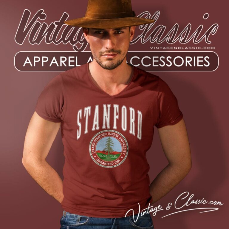 Stanford University Big Logo V Neck TShirt Stanford University Big Logo V Neck TShirt