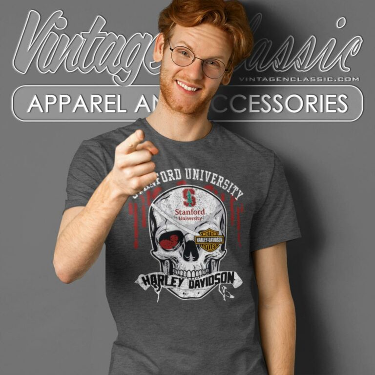 Stanford University Harley Davidson Skull T Shirt Stanford University Harley Davidson Skull T Shirt