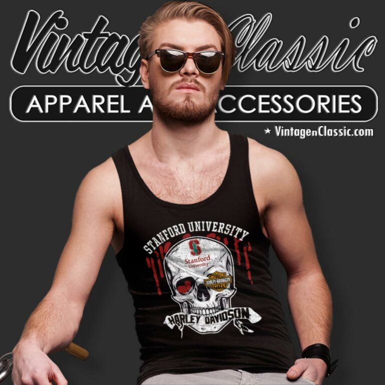 Stanford University Harley Davidson Skull Tank Top Racerback Stanford University Harley Davidson Skull Tank Top Racerback