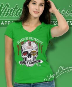 Stanford University Harley Davidson Skull Shirt 5 Stanford University Harley Davidson Skull V Neck TShirt