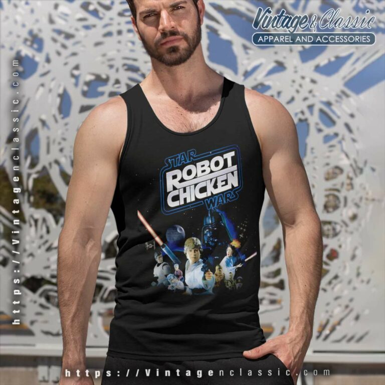 Star Robot Chicken Wars Tank Top Racerback Star Robot Chicken Wars Tank Top Racerback