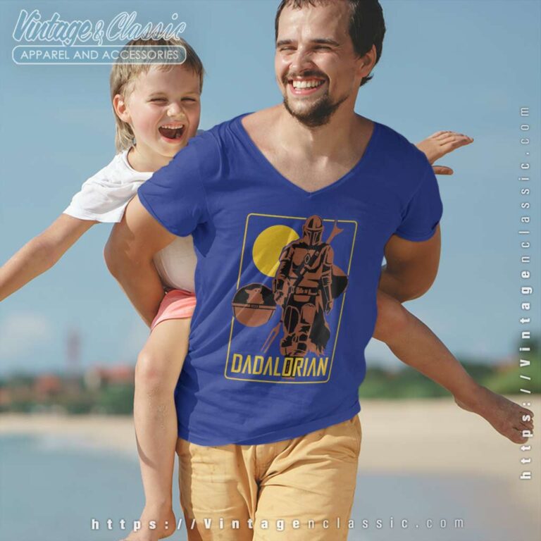 Star Wars Baby Yoda Dadalorian V Neck TShirt Star Wars Baby Yoda Dadalorian V Neck TShirt