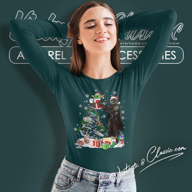 Star Wars Baby Yoda Darth Vader Christmas Long Sleeve Tee Star Wars Baby Yoda Darth Vader Christmas Long Sleeve Tee