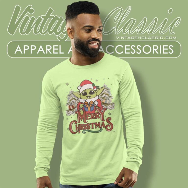 Star Wars Baby Yoda Santa Christmas Long Sleeve Tee Star Wars Baby Yoda Santa Christmas Long Sleeve Tee