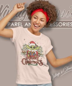Star Wars Baby Yoda Santa Christmas Women TShirt