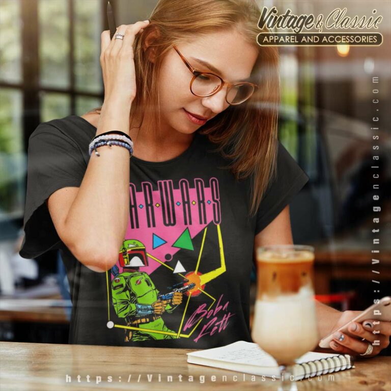Star Wars Boba Fett Retro Blast From The Past Women TShirt Star Wars Boba Fett Retro Blast From The Past Women TShirt