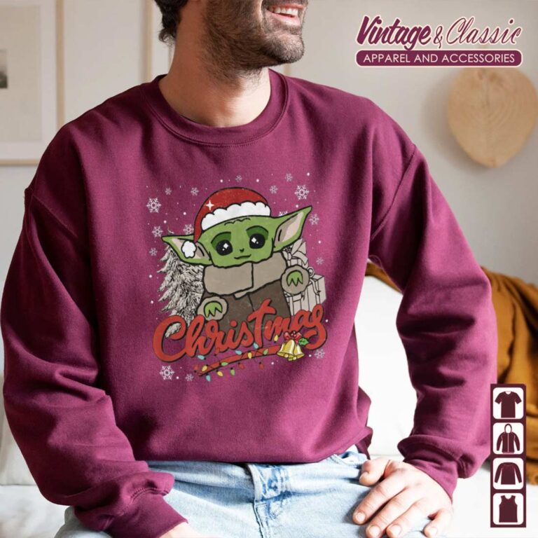 Star Wars Christmas Baby Yoda Christmas Lights Sweatshirt Star Wars Christmas Baby Yoda Christmas Lights Sweatshirt