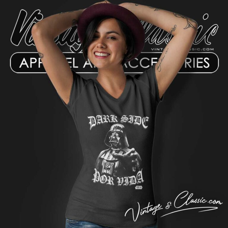 Star Wars Dark Side Por Vida V Neck TShirt Star Wars Dark Side Por Vida V Neck TShirt