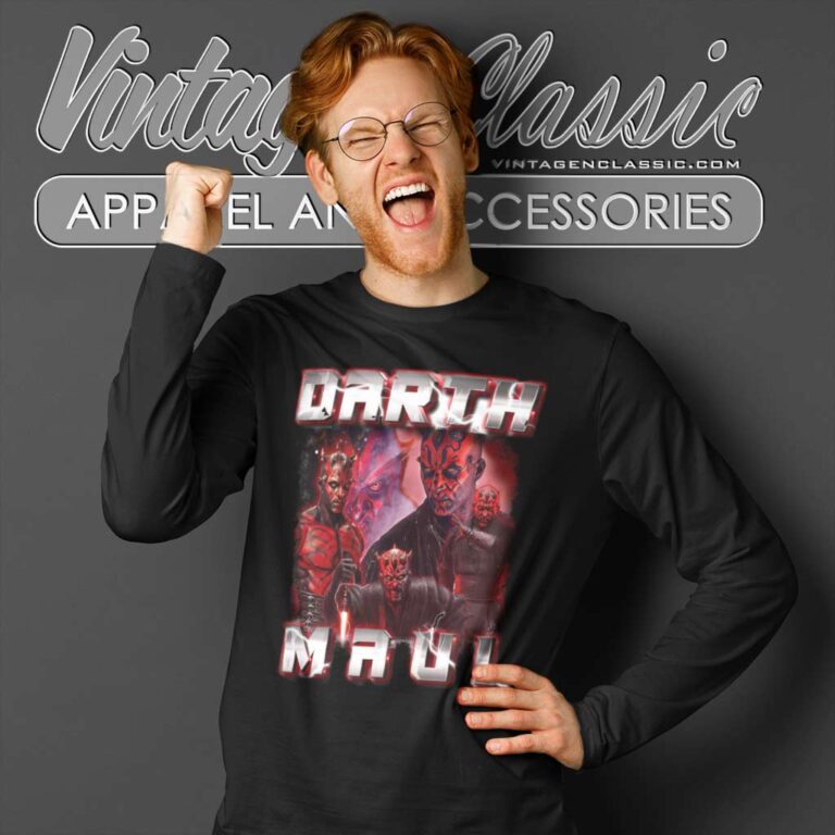 Star Wars Darth Maul Portrait Poster Long Sleeve Tee Star Wars Darth Maul Portrait Poster Long Sleeve Tee